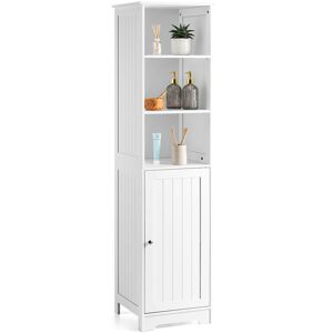 Christow White Tallboy Bathroom Cabinet - H160cm x W40cm x D38cm - White