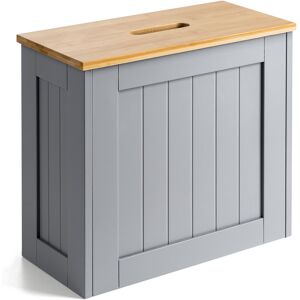 Christow Grey & Bamboo Cleaning Tidy Box - H29.5cm x W33.6cm x D13.4cm - Grey