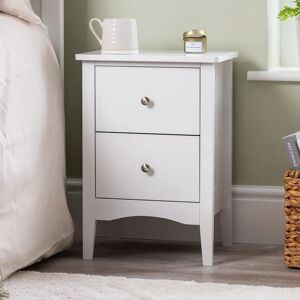 Christow Ilsington White 2 Drawer Bedside Table - White