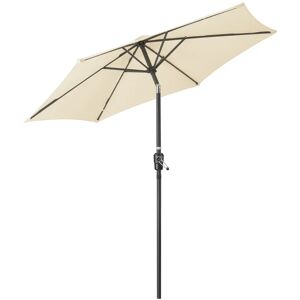 Christow 2.4m Crank and Tilt Parasol - Taupe - Taupe