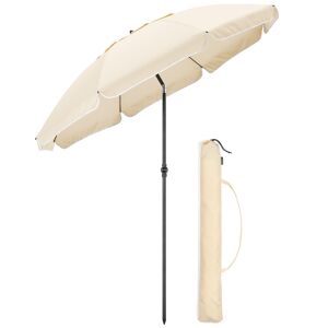 Christow Beach Parasol With Bag UV 50+ (1.8kg) - Cream - Cream