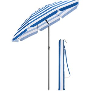 Christow Striped Beach Parasol - Blue - Striped