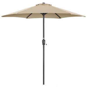 Christow 2.4m Parasol with Crank - Taupe - Taupe