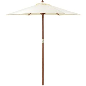 Christow 2m Wooden Parasol - Cream - Cream