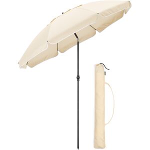 Christow Beach Parasol With Bag UV 50+ (1.8kg) - Cream - Cream