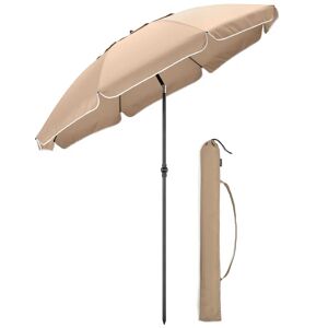 Christow Beach Parasol With Bag UV 50+ (1.8kg) - Taupe - Taupe