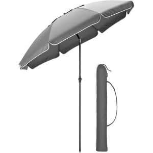 Christow Beach Parasol With Bag UV 50+ (1.8kg) - Grey - Grey