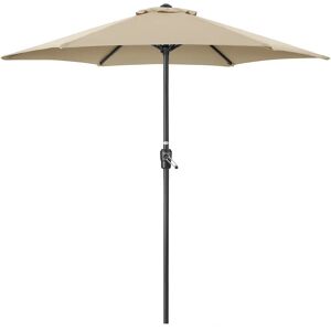 Christow 2.4m Parasol with Crank - Taupe - Taupe