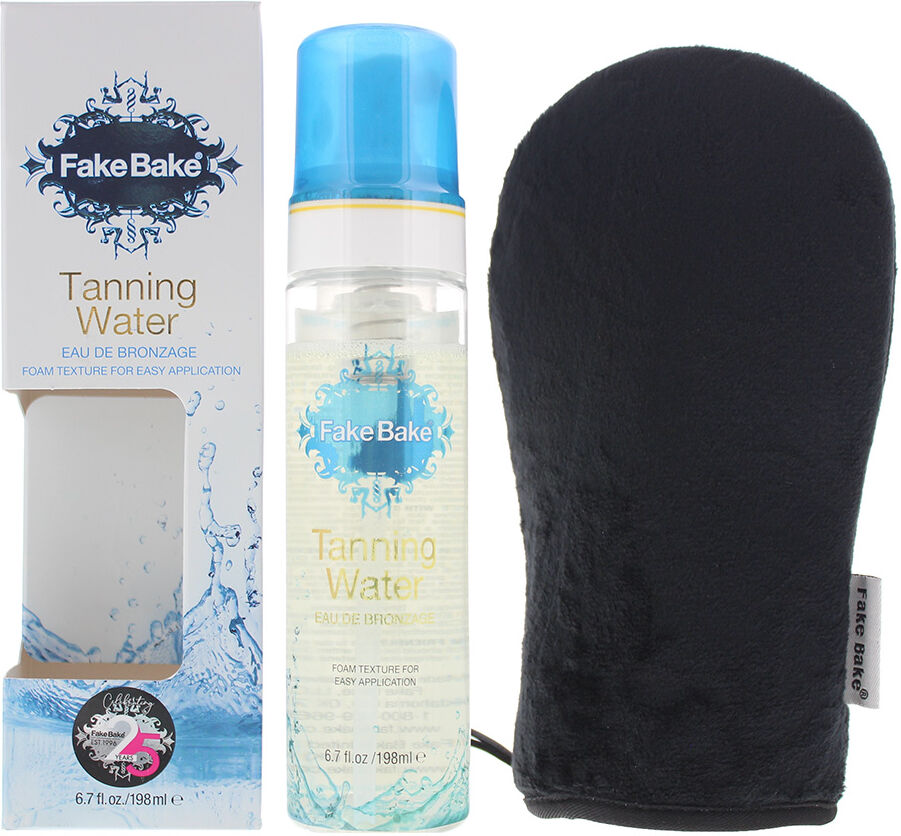 Fake Bake Unisex Tanning Water 198ml And Application Mitt - Tan - One Size