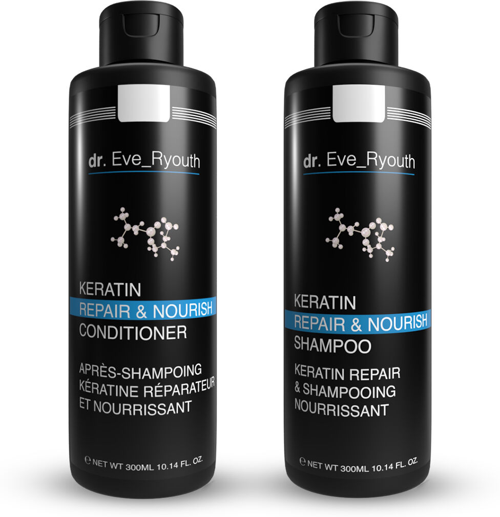 Dr.Eve_ryouth Keratin Repair & Nourish Shampoo 300 Ml + & Conditioner 300 Ml - One Size