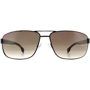 Hugo Boss Rectangle Mens Matte Brown Gradient Sunglasses Metal - One Size