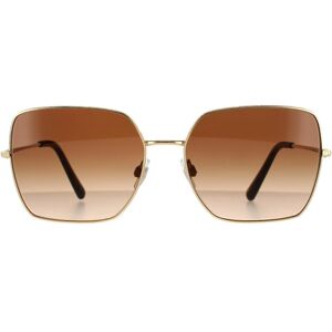 Dolce & Gabbana Square Womens Gold Dark Brown Gradient Sunglasses Metal - One Size