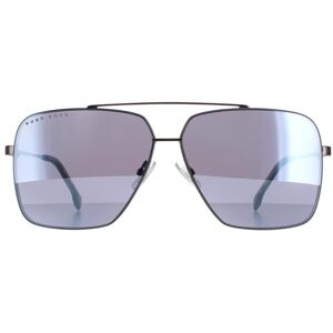 Hugo Boss Round Mens Dark Ruthenium Silver Mirror 1325/s Metal (Archived) - One Size