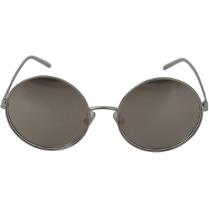 Dolce & Gabbana Womens Plated Round Gray Lenses Sunglasses - Silver Metal - One Size