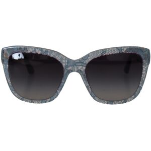 Dolce & Gabbana Womens Gorgeous Italian Craftsmanship: Blue Lace Rectangle Sunglasses - One Size
