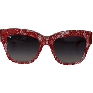 Dolce & Gabbana Womens Gorgeous Italian Crafted Rectangle Sunglasses - Red - One Size