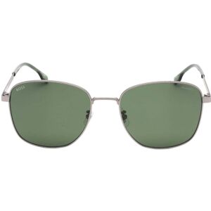 Hugo Boss Mens Green Polarized Lens Matte Ruthenium Sunglasses - Silver - One Size