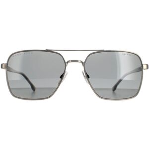 Hugo Boss Aviator Mens Matte Ruthenium Grey Polarized 1045/s - Silver Metal - One Size