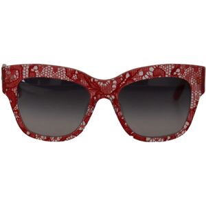 Dolce & Gabbana Womens Lace Acetate Rectangle Shades Sunglasses - Red - One Size