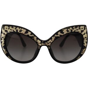 Dolce & Gabbana Womens Sequin Butterfly Polarized Sunglasses - Black/gold - One Size