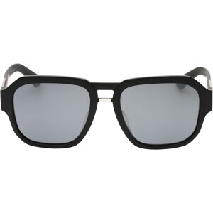 Dolce & Gabbana Mens Silver Grey Lens Matte Black Sunglasses - One Size