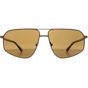 Calvin Klein Aviator Mens Matte Amber Gold Brown Ck23126s Metal - One Size