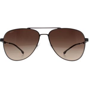 Hugo Boss Aviator Mens Matte Dark Ruthenium Brown Gradient 1641/s - Grey Metal - One Size