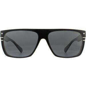 Polaroid Rectangle Mens Black Ivory Grey Polarized Sunglasses - One Size Polaroid Rectangle Mens Black Ivory Grey Polarized Sunglasses - One Size