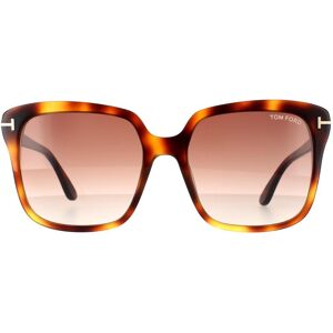 Tom Ford Rectangle Womens Blonde Havana Brown Gradient Sunglasses - One Size Tom Ford Rectangle Womens Blonde Havana Brown Gradient Sunglasses - One Size