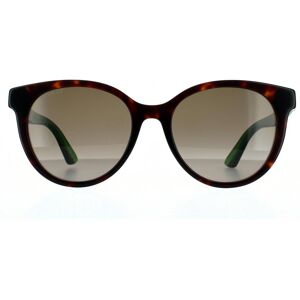 Gucci Round Womens Havana With Green And Red Brown Gradient Sunglasses - One Size Gucci Round Womens Havana With Green And Red Brown Gradient Sunglasses - One Size