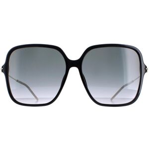 Gucci Square Womens Shiny Black And Gold Grey Gradient Gg1267s - One Size Gucci Square Womens Shiny Black And Gold Grey Gradient Gg1267s - One Size