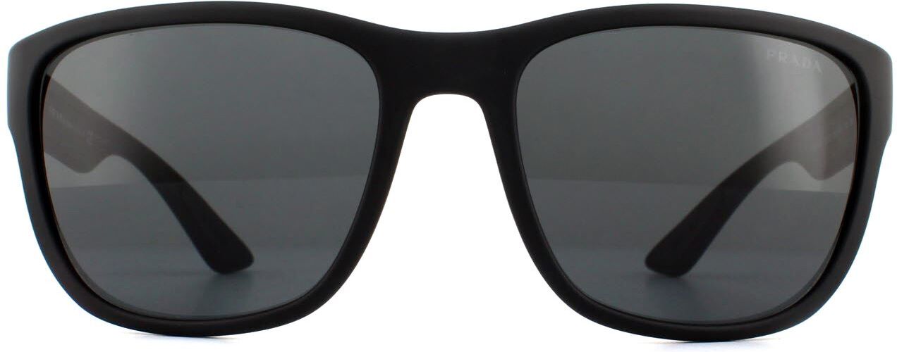 Prada Sport Mens Sunglasses Ps01us Dg05s0 Black Rubber Grey - One Size