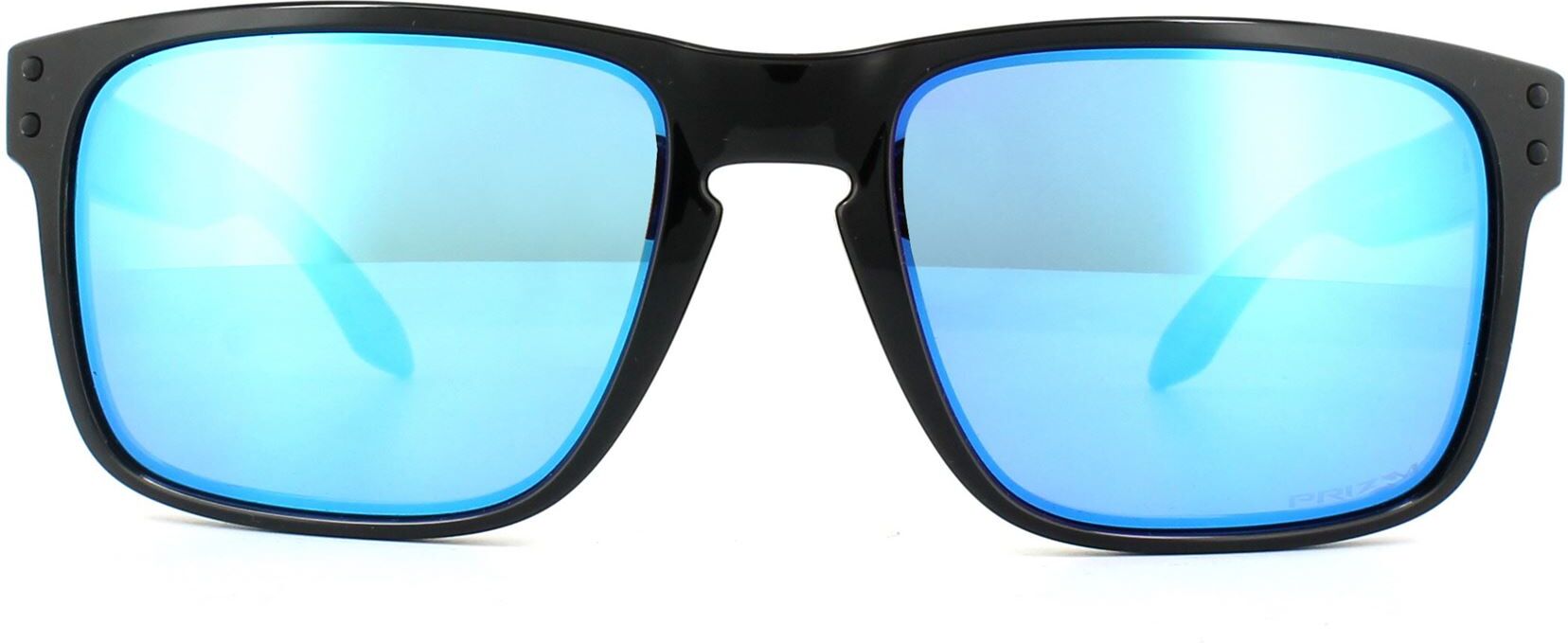 Oakley Rectangle Mens Polished Black Prizm Sapphire Sunglasses - One Size