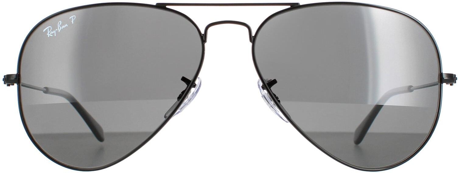 Ray-Ban Aviator Unisex Polished Black/black Polarized 3025 Sunglasses Metal - One Size