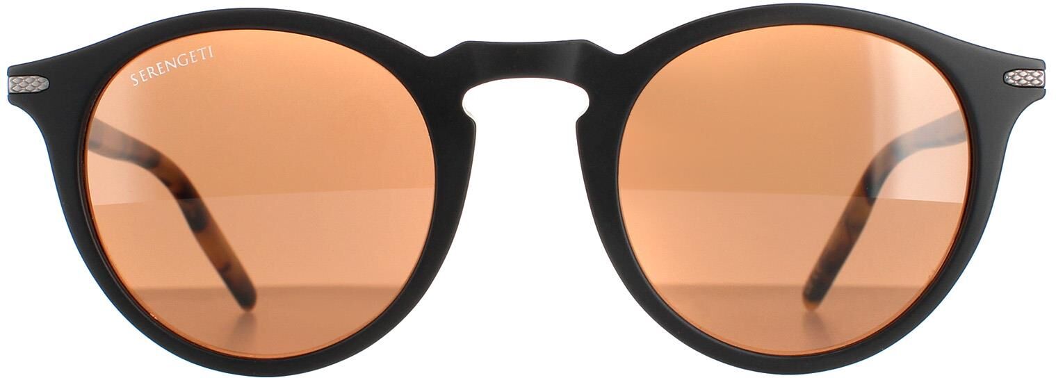 Serengeti Round Unisex Black Mossy Oak Mineral Polarized Drivers Brown Raffaele Sunglasses - One Size