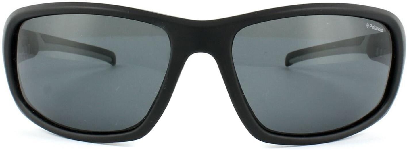 Polaroid Sport Wrap Mens Black & Grey Polarized Sunglasses - One Size