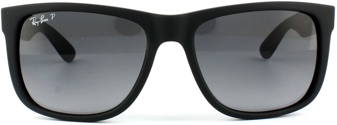 Ray-Ban Unisex Sunglasses Justin 4165 622/t3 Black Rubber Grey Gradient Polarized - One Size