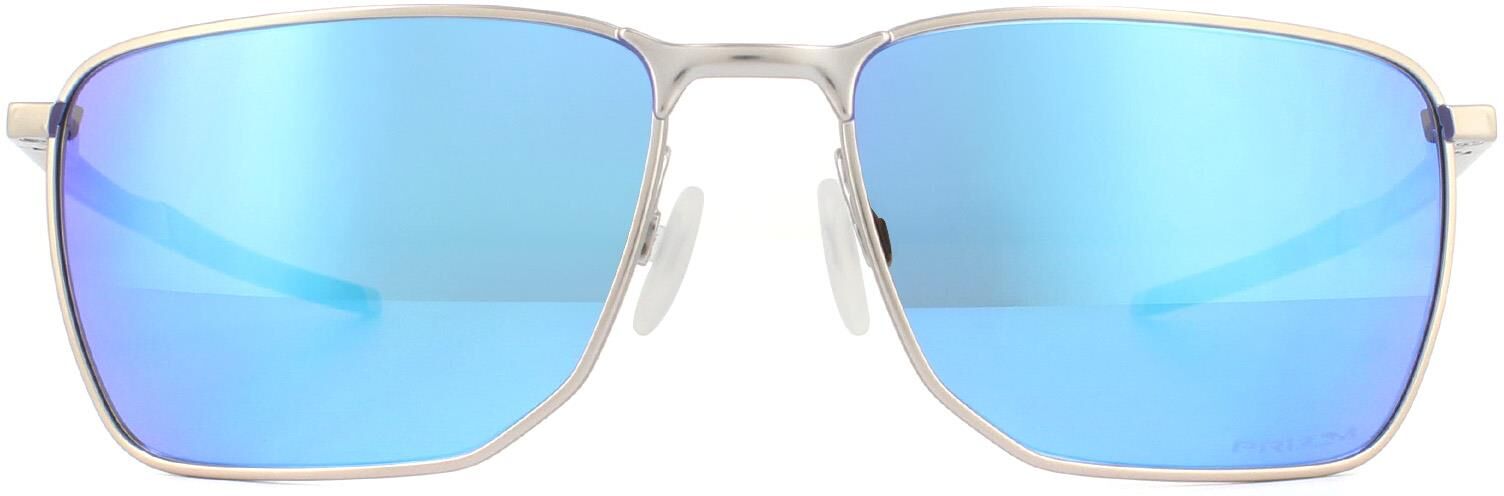 Oakley Mens Sunglasses Ejector Oo4142-04 Satin Chrome Prizm Sapphire - Silver Metal - One Size