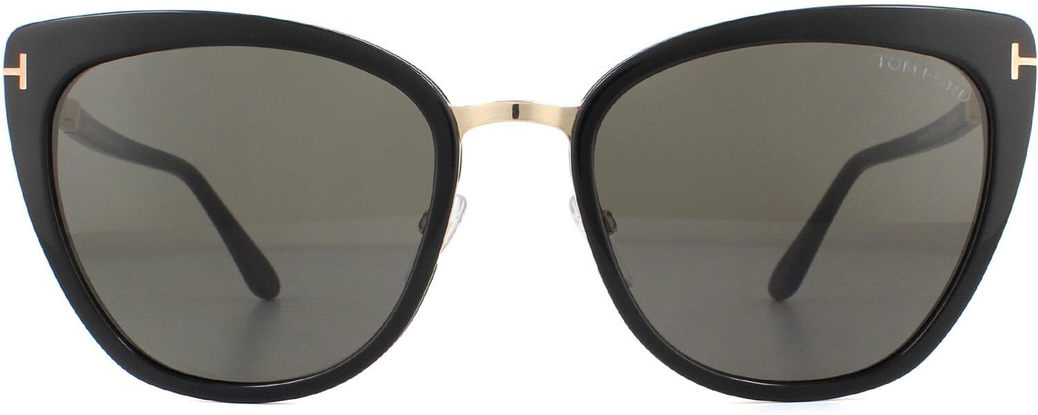 Tom Ford Womens Sunglasses Simona Ft0717 01a Shiny Black Rose Gold Smoke Grey - Brown Metal - One Size