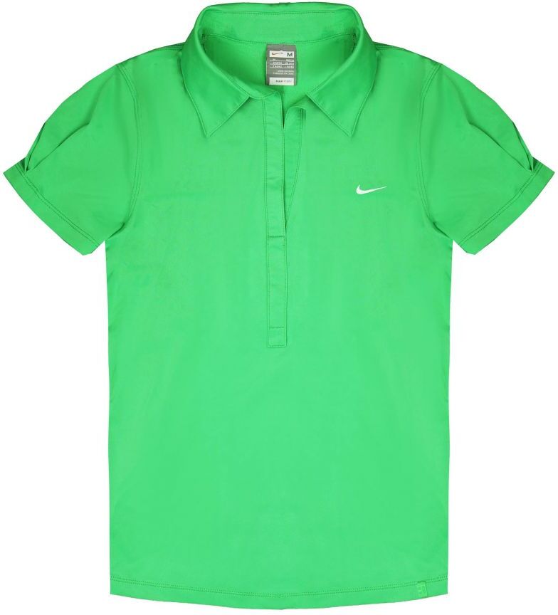 Nike Dri-Fit Short Sleeve Polo Shirt Green Womens Tennis 327803 388 - Size X-Large