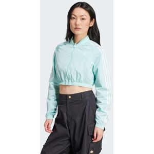 Adidas Originals Womens Adicolor Teamgeist Cropped Track Top - Turquoise Recycled Material - Size Large
