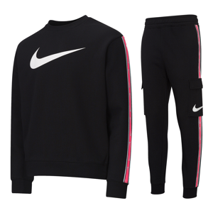 Nike Sportswear Mens Repeat Crew Fleece Tracksuit Black/hyper Pink Cotton - Size Large Nike Sportswear Mens Repeat Crew Fleece Tracksuit Black/hyper Pink Cotton - Size Large