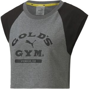 Puma X Gold'S Gym Logo Cropped Top - Womens - Grey Cotton - Size X-Small Puma X Gold'S Gym Logo Cropped Top - Womens - Grey Cotton - Size X-Small