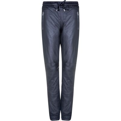 Infinity Leather Women's Nappa Black Leather High Waist Joggers - Casual Style UK18 Infinity Leather Women's Nappa Black Leather High Waist Joggers - Casual Style UK18
