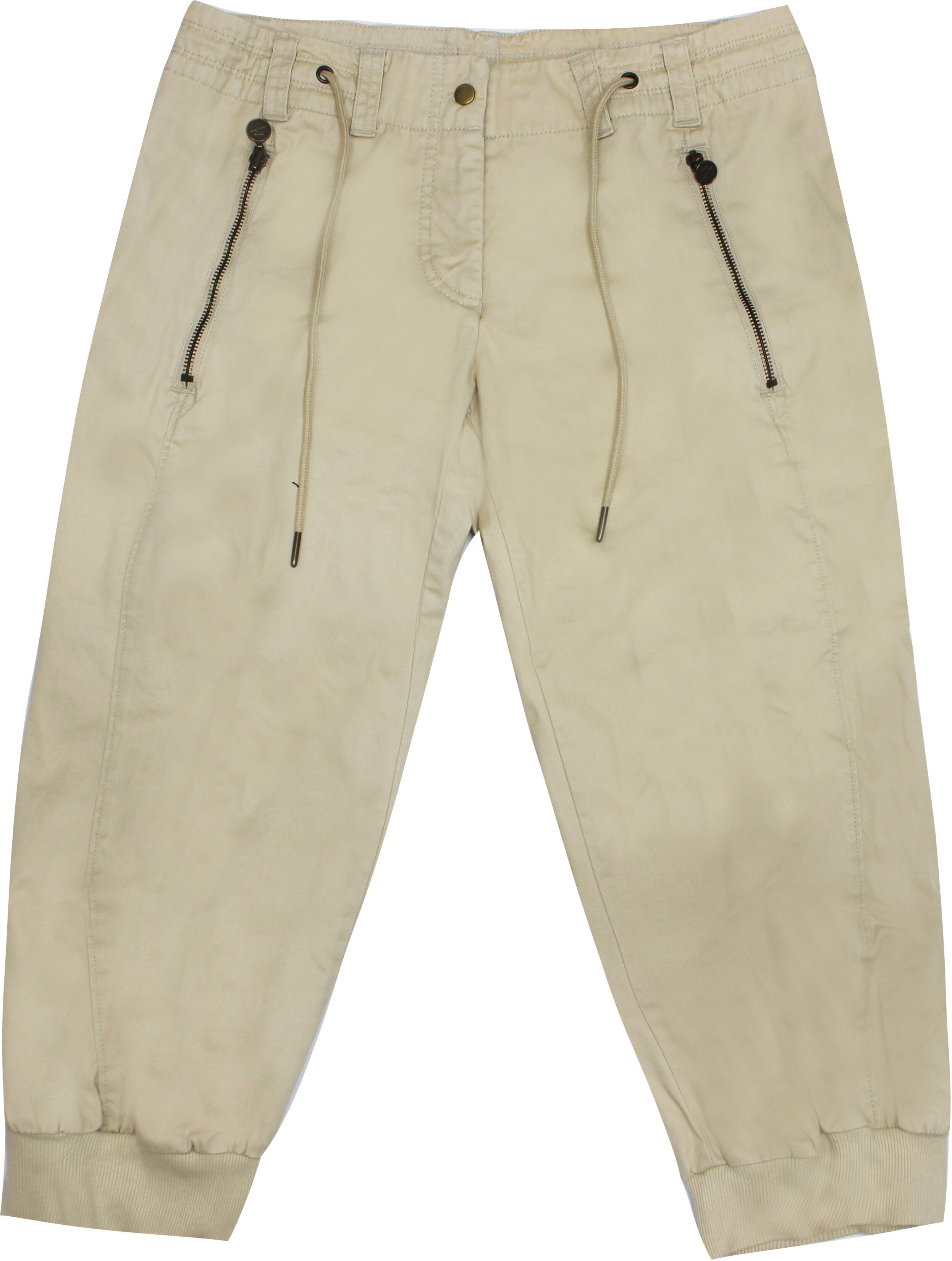 Nike Womens Cropped Pants Capri Joggers Beige 213236 168 Cotton - Size 36 (Waist)