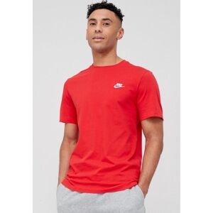 Nike Mens Sportswear T Shirt Club In Red Jersey - Size Small