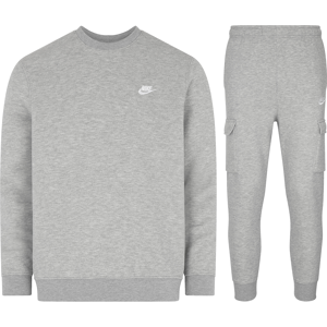 Nike Sportswear Mens Club Fleece Cargo Tracksuit Grey Cotton - Size 2xl