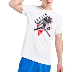 Nike Fd7301 Air Jordan Graphic Mens Crew Neck T Shirts Athletic Cotton Retro Tee - White - Size Large