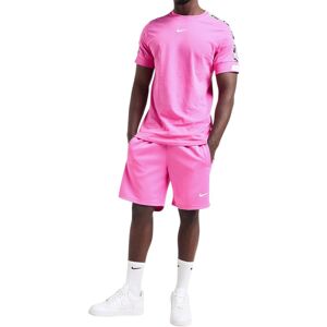 Nike Mens Tracksuit T Shirts Tape Shorts Set Nsw Repeat Fleece Cotton Sportswear - Pink - Size 2xl