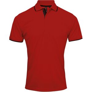 Premier Mens Contrast Coolchecker Polo Shirt (Red/black) - Size 2xl Premier Mens Contrast Coolchecker Polo Shirt (Red/black) - Size 2xl